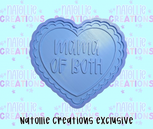 Mama Of Both Scallop Heart Insert Freshie Silicone Mold