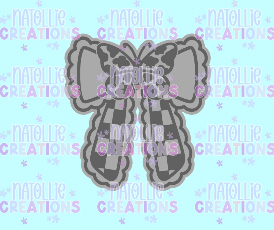 Cow Print Butterfly Bow Freshie Silicone Mold