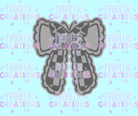 Cow Print Butterfly Bow Freshie Silicone Mold