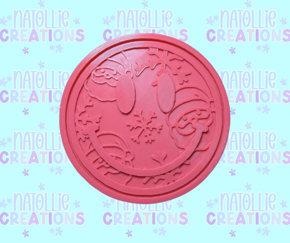 Santa / Snowflake Smiley Insert Freshie Silicone Mold