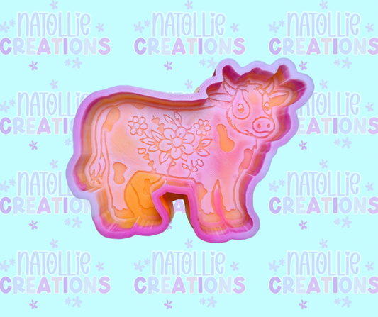 Floral Cow Freshie Silicone Mold