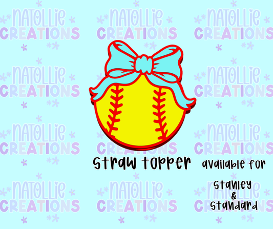 Softball Straw Topper