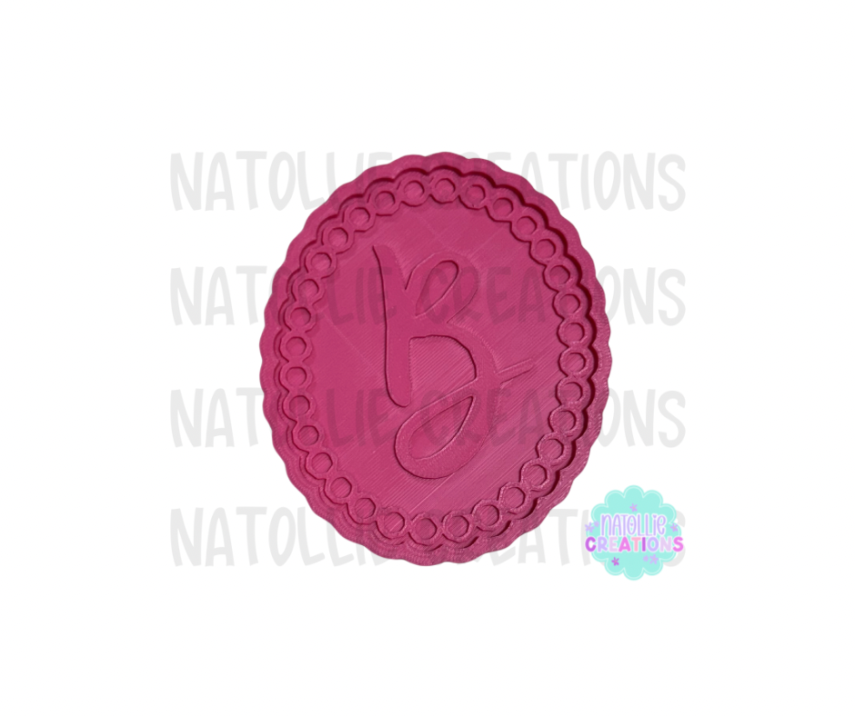 Beaded Frame Oval + Alphabet Inserts Freshie Silicone Mold