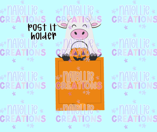 Ghost Cow Post It Note Holder