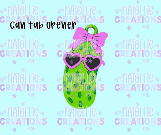 Pickle W/ Bow Can Tab Opener Keychain
