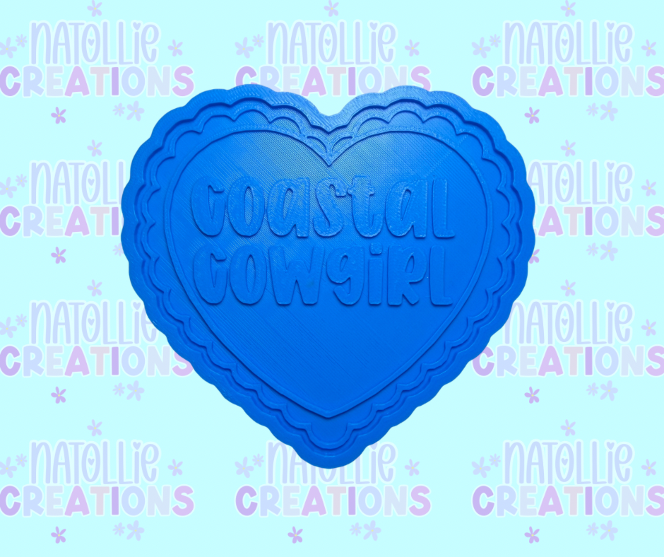 Coastal Cowgirl Scallop Heart Insert Freshie Silicone Mold