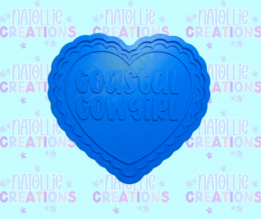 Coastal Cowgirl Scallop Heart Insert Freshie Silicone Mold
