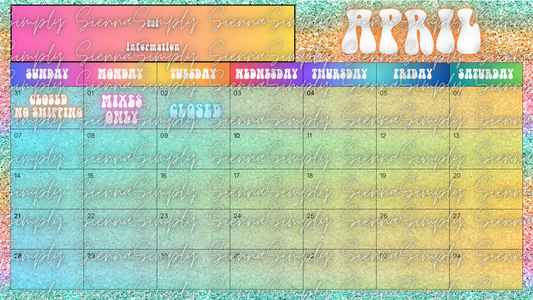 April Pastel Calendar Template version 1