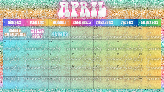 April Pastel Calendar Template version 2