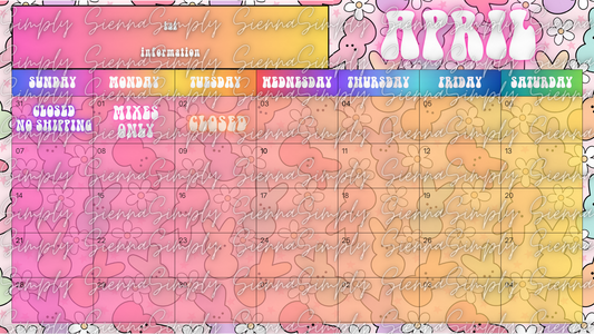 April Peep Calendar Template version 1
