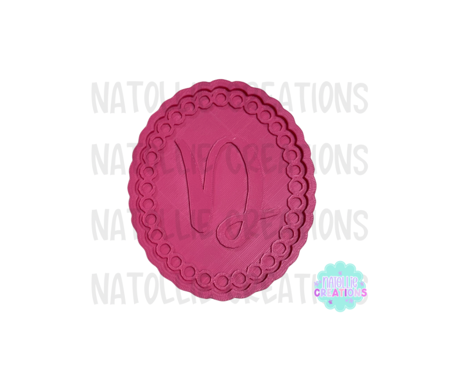 Beaded Frame Oval + Alphabet Inserts Freshie Silicone Mold