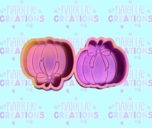 Pumpkin W/ Bow Vent Clip Freshie Silicone Mold