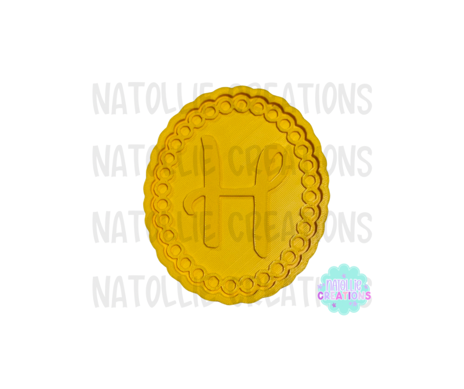 Beaded Frame Oval + Alphabet Inserts Freshie Silicone Mold