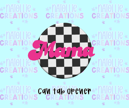 Checkered Mama Can Tab Opener Keychain