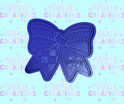 Football Bow + Inserts Freshie Silicone Mold