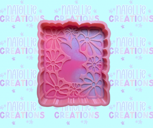 Floral Bunny Rectangle Freshie Silicone Mold