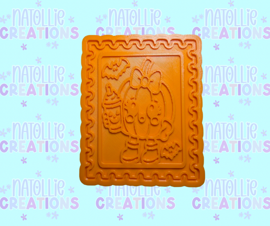 Pumpkin W/ Latte Stamp Insert Freshie Silicone Mold