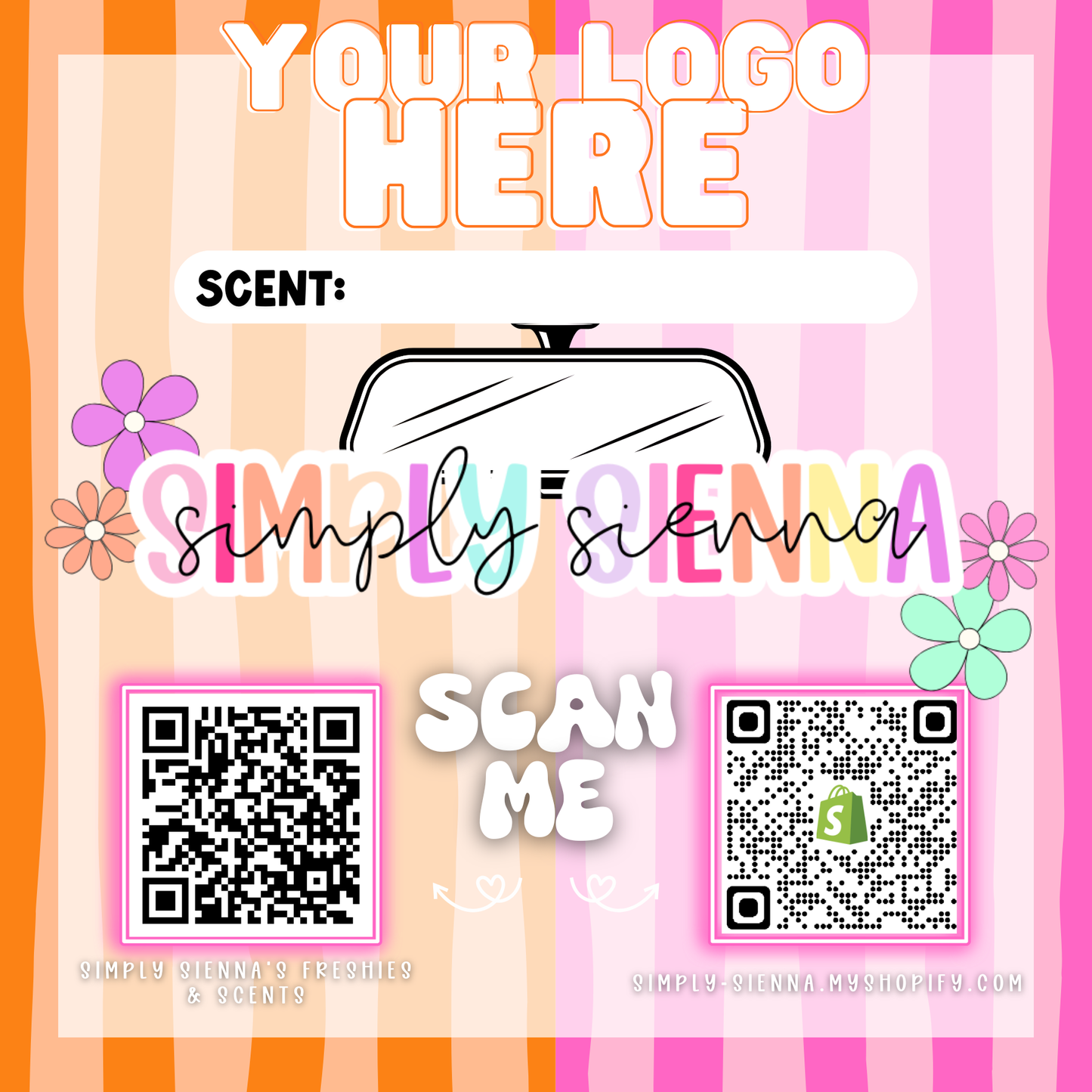 ORANGE & PINK STRIPE Bag Inserts