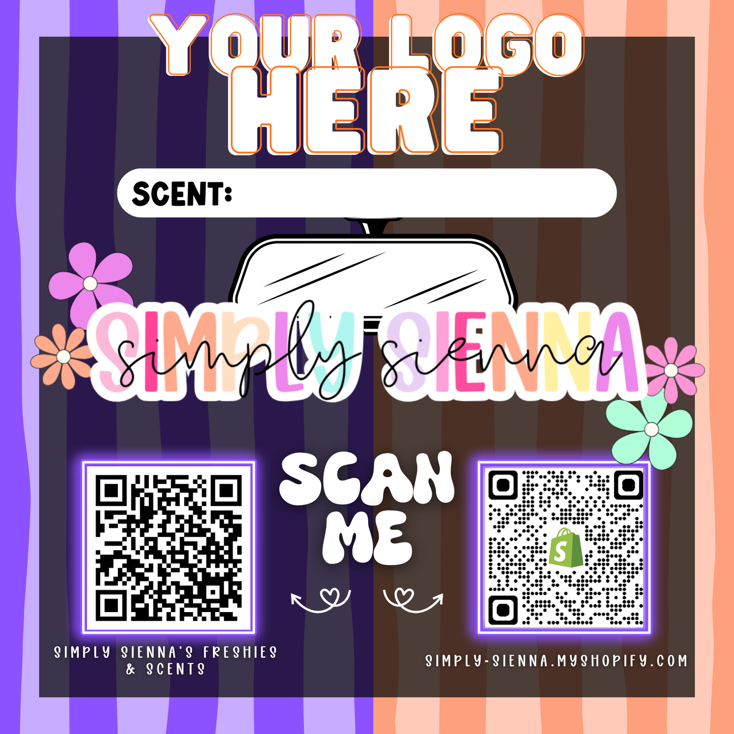 PURPLE & ORANGE STRIPES Bag Inserts