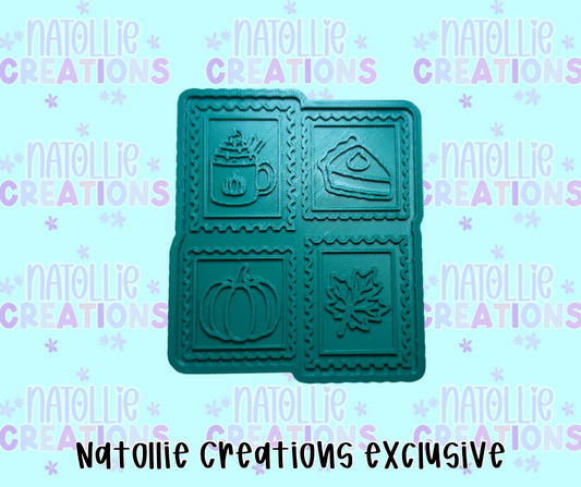 Fall Collage Stamp Insert Freshie Silicone Mold