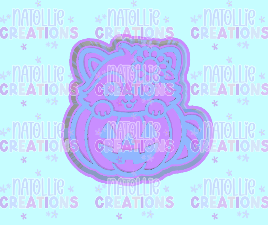 Floral Raccoon Pumpkin Freshie Silicone Mold