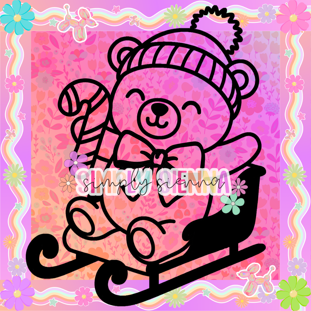 BEAR IN SLEIGH PNG