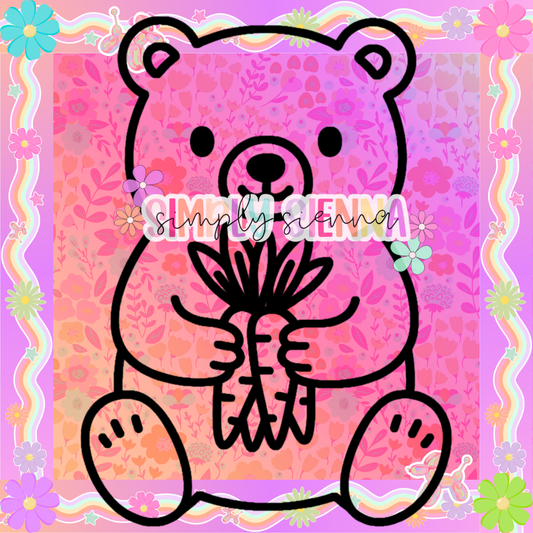 BEAR WITH CARROTS PNG