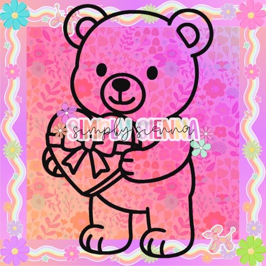 Bear With Heart Box PNG