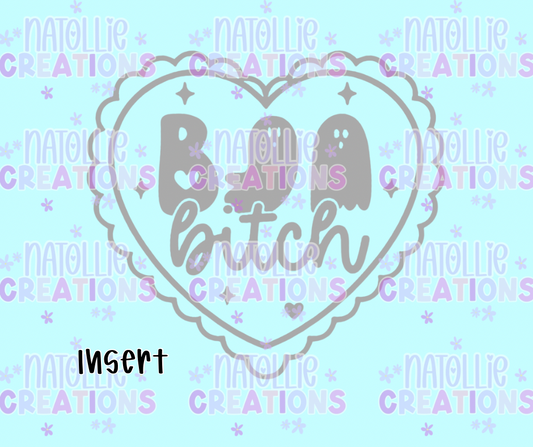 Boo Bitch Scallop Heart Insert Freshie Silicone Mold