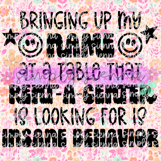 Bringing Up My Name At A Table... PNG