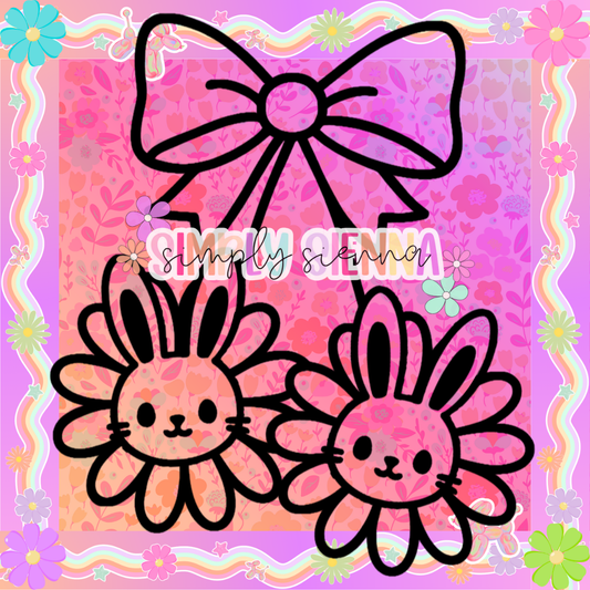 BUNNY CHERRY DAISIES PNG