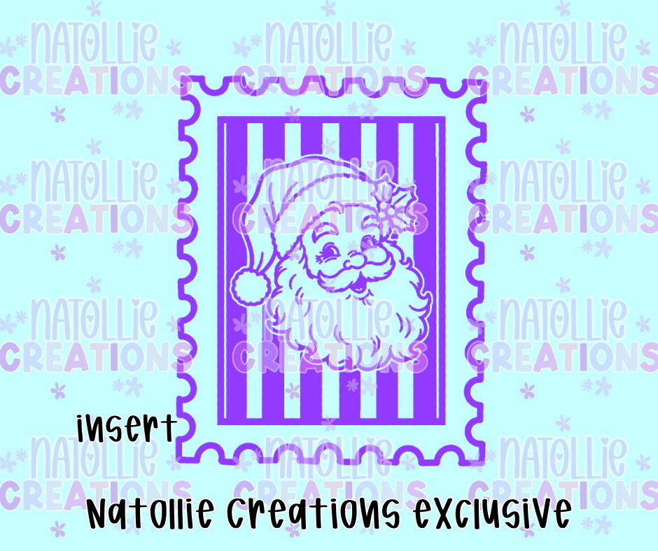 Striped Santa Stamp Insert Freshie Silicone Mold