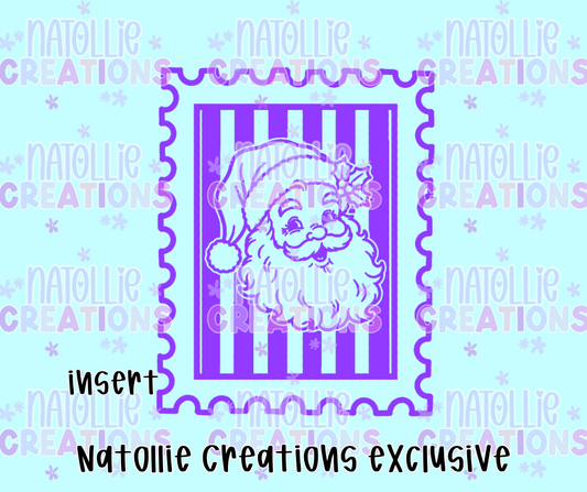 Striped Santa Stamp Insert Freshie Silicone Mold