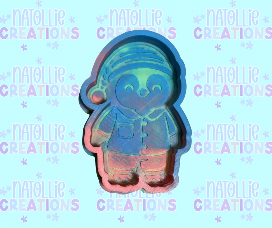 Winter Cap Pajama Penguin Freshie Silicone Mold