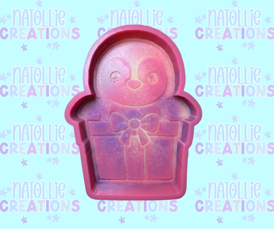 Penguin Present Freshie Silicone Mold