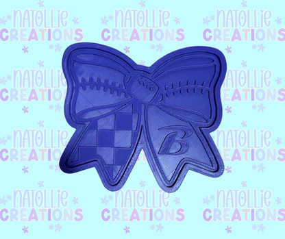Football Bow + Inserts Freshie Silicone Mold
