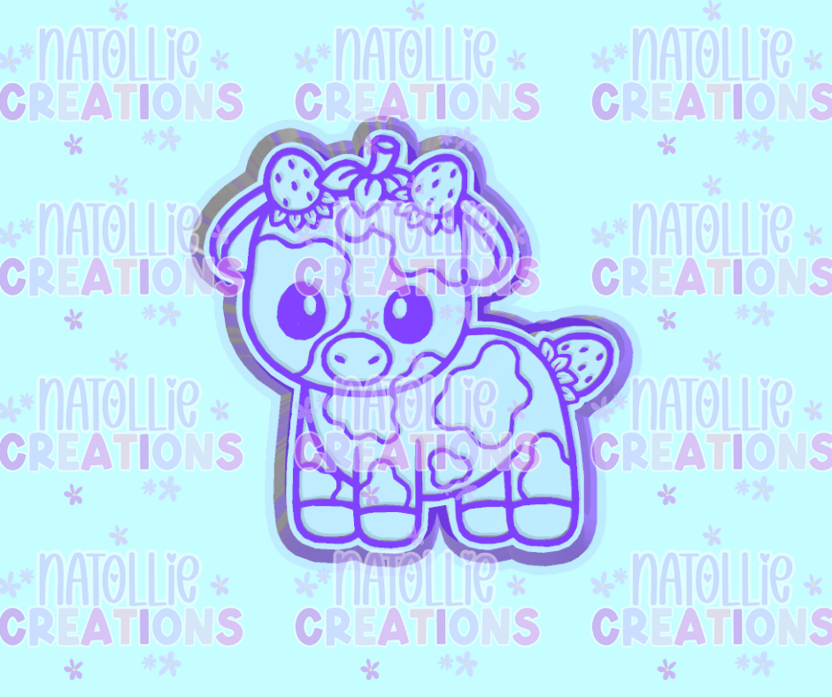 Strawberry Cutie Cow Freshie Silicone Mold