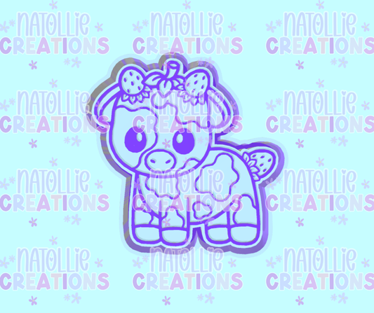 Strawberry Cutie Cow Freshie Silicone Mold