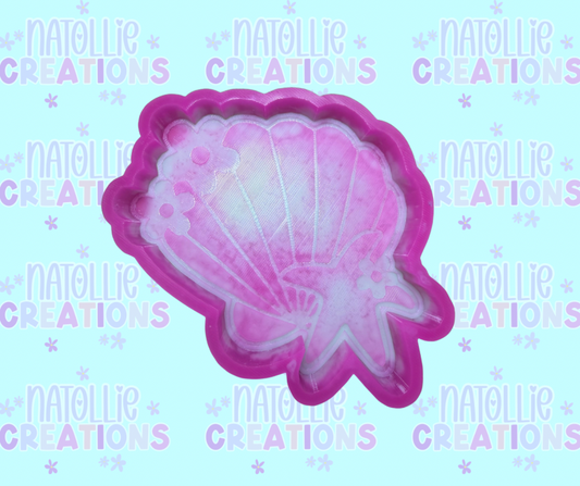 Seashell W/ Starfish & Flowers Freshie Silicone Mold