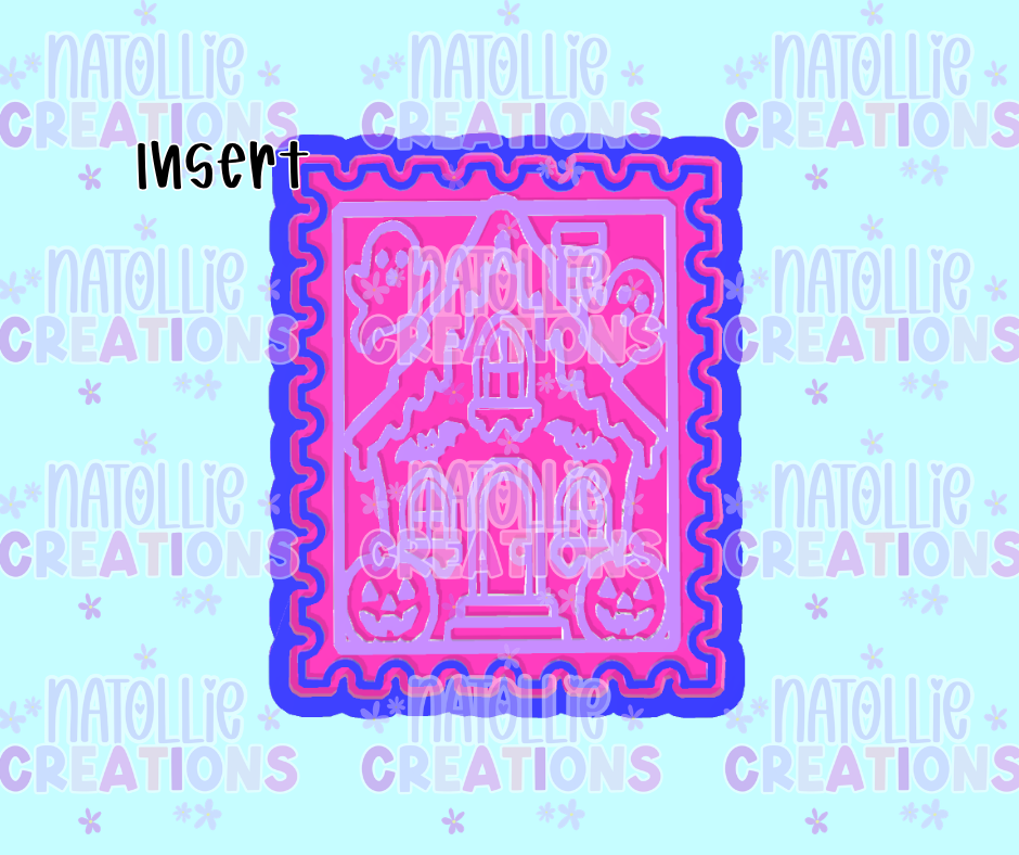Haunted House Stamp Insert Freshie Silicone Mold