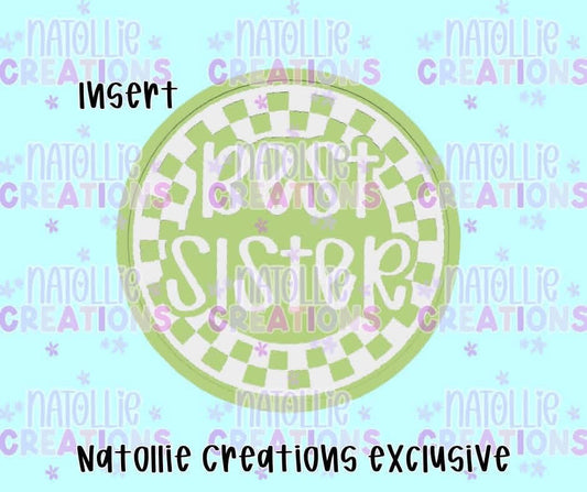 Best Sister Round Insert Freshie Silicone Mold