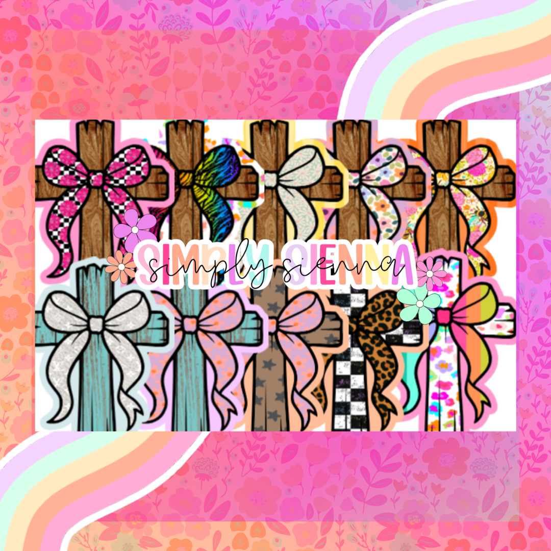 Cross With Bow - LOVE PRAY FRESHIES