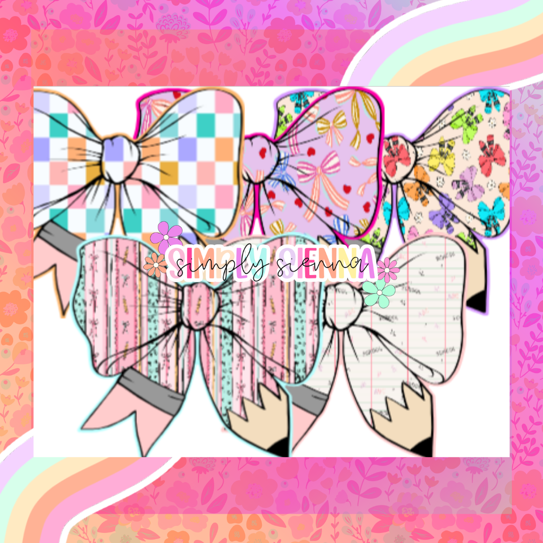 Teacher Pencil Bow - LOVE PRAY FRESHIES