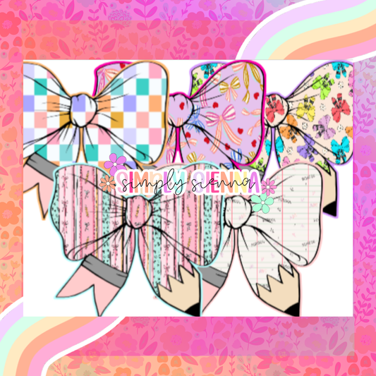 Teacher Pencil Bow - LOVE PRAY FRESHIES