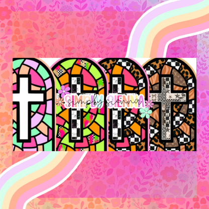 Stained Glass Cross  - WHIMSICAL WIFFS