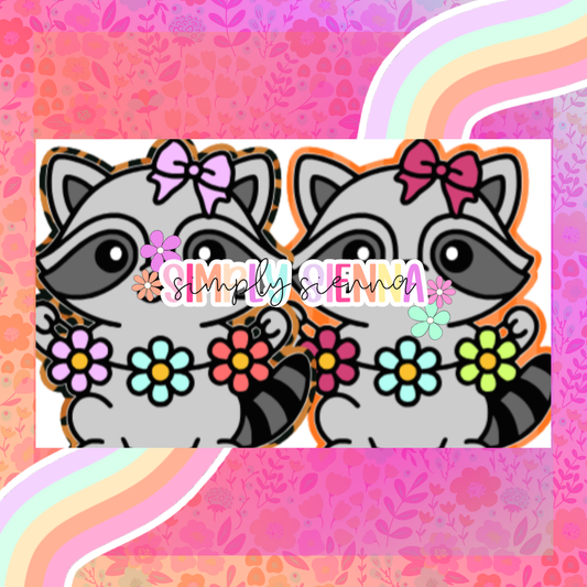 Raccoon With Flowers - WHIMSICAL WIFFS