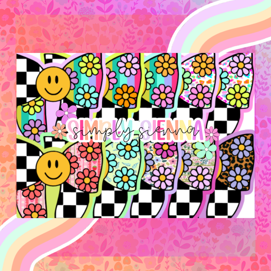 Smiley Checkered Bow - LOVE PRAY FRESHIES