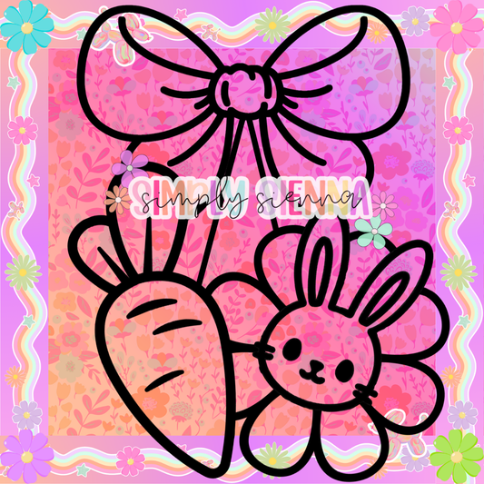 CARROT & BUNNY DAISY CHERRIES PNG