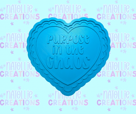 Purpose In The Chaos Scallop Heart Insert Freshie Silicone Mold