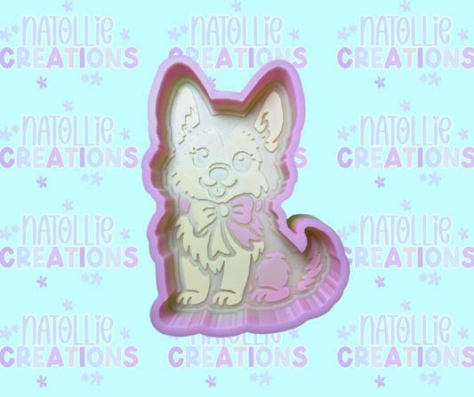 German Shepherd W/ Bow Freshie Silicone Mold